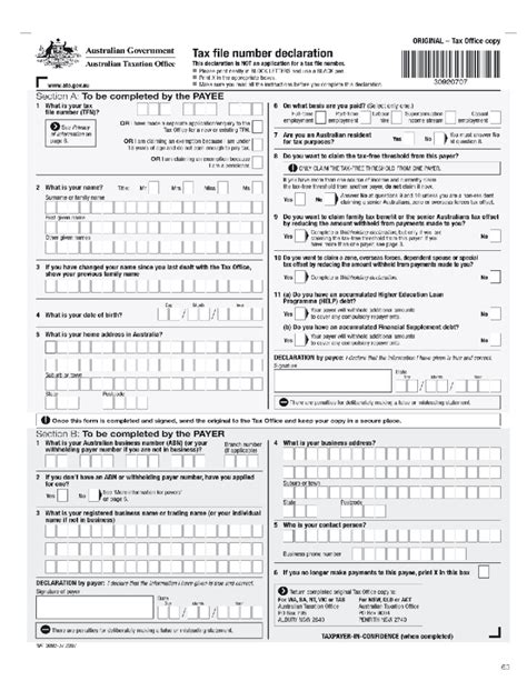 tax file declaration form fill  printable fillable blank hot