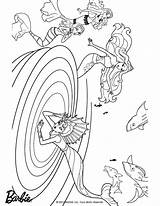 Barbie Coloring Eris Tale Mermaid Pages Stuck Whirlpool sketch template