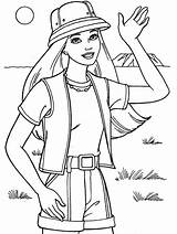 Coloring Pages Barbie Beach Vacation Kids sketch template