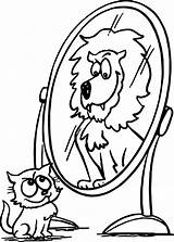 Mirror Coloring Pages Template Dixie Winn Because Hand Printable Cat Lion Dorable Getcolorings Getdrawings Fascinating Activity sketch template