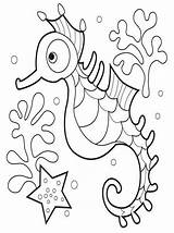 Coloring Pages Seahorse Cute Printable Horse Sea sketch template