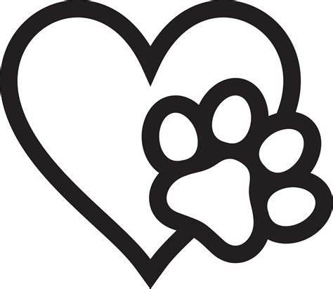 paw heart vector art icons  graphics