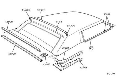 feature mustang parts convertible top diagram triple