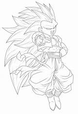Gotenks Super Saiyan Pages Lineart Coloring Template sketch template