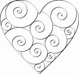 Swirl Color Hearts Heart Transparent Version Large sketch template