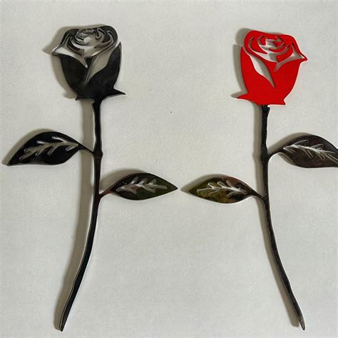 single rose stem everlasting metal flower  suffolk style