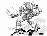 Coloring Mech Mechwarrior Robots Robot Mattplog Uac Comm sketch template