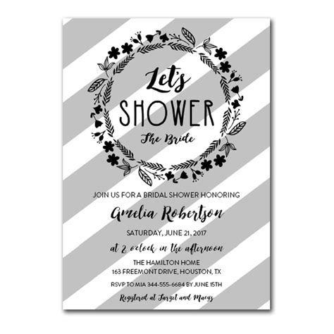editable  bridal shower invitation diy lets shower  bride gray