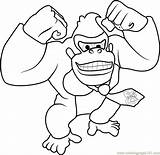 Kong Donkey Mario Getcolorings Coloringpages101 sketch template