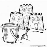 Coloring Sand Bucket Castle Pages Printable sketch template
