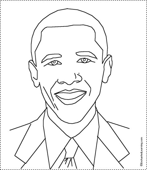 barack obama coloring printout enchantedlearningcom
