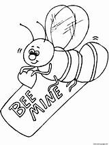 Bee Valentine Colorat Planse Dragobete Nininha Feiertage Patchcolagem Congratulated Abejas Indragostitilor Specifice Zilei Clipground Malvorlage Juegan Divierten Aprenden Kategorien sketch template