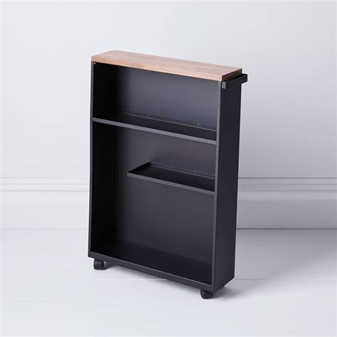 trusty cart   standing tall  small spaces   ultra slim profile  wood