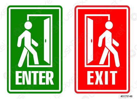 entry  exit sign stock vector  crushpixel