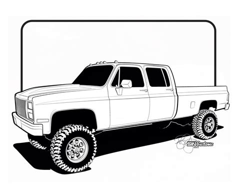 chevy truck drawing easy