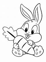 Rabbit Coloring Pages Kids Children Color Printable Animals Justcolor sketch template