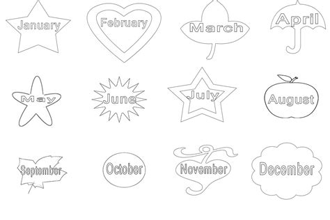 printable  months   year coloring pages