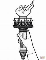 Statue Liberty Torch Coloring Drawing Supercoloring Pages Paintingvalley Dollar Coin Printable sketch template