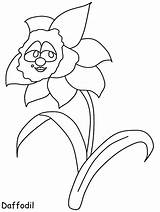 Coloring Pages Flowers Cartoon Daffodil Flower Clipart Print Colouring Kids Printable Drawing Template Advertisement Popular Book sketch template