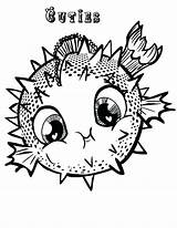 Coloring Fish Puffer Porcupine Pages Drawing Pufferfish Printable Getcolorings Realistic Cute Getdrawings Print Color sketch template