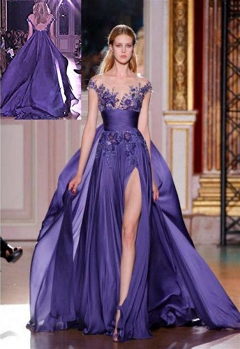 purple wedding gorgous purple long bridesmaid gown  weddbook