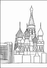 Coloring Russia Kathedrale Malvorlage Basilius Moskau Als Cathedral Basil Saint sketch template