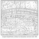Monet Coloring Pages Claude Tableau Lilies Water Coloriage Sheets Kids Colouring Lessons Choisir Un sketch template