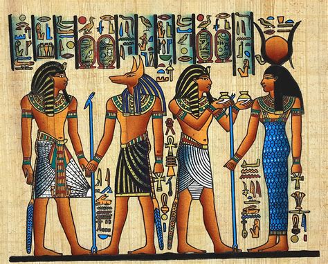 pintura de arte papyrus egipcio vintage dioses del antiguo etsy