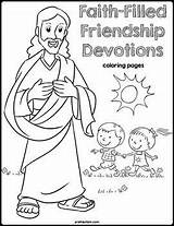 Coloring Friendship Bible Pages Devotions Devotion God Short Teacherspayteachers Choose Board Christian Jesus sketch template