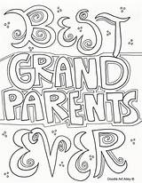 Grandparents Coloring Pages Grandma Printable Doodle School Cards Happy Drawing Labor 100th Alley Colouring Sheets Worlds Color Nana Print Ever sketch template