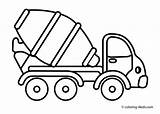 Truck Coloring Cement Mixer Pages Kids Printable Sheets Concrete Transportation Visit sketch template