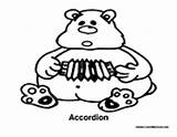 Accordion Bear Playing sketch template