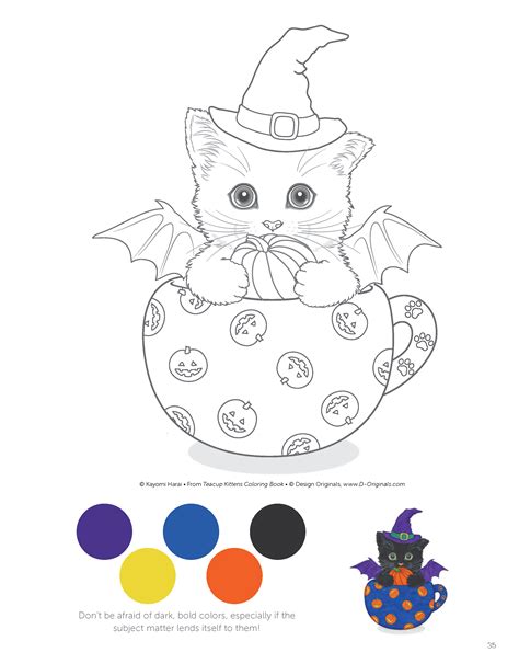 teacup kittens coloring book design originals kayomi harai