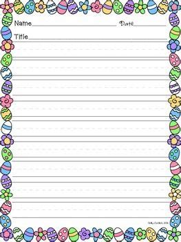 easter spring writing paper  color bw  writing paper