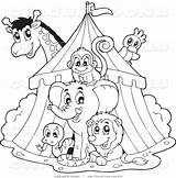 Circus Coloring Pages Animals Carnival Clip Clipart Printable Top Tent Animal Big Preschool Print Kids Sheets Clown Cartoon Color Books sketch template