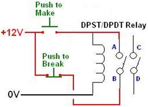 wiring  pin dpdt relay   button   control