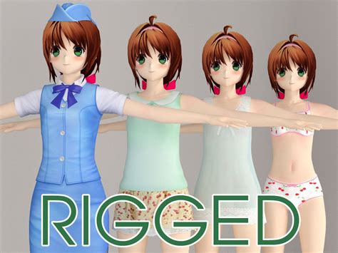3d t pose rigged model of karin anime girl cgtrader