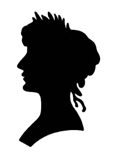 Vintage Graphic Images Silhouette Lady With Floral Frame