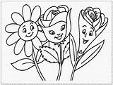 Flower Coloring Spring Pages Printable Flowers Cute Face Cartoon Human Fun Draw Clipart Colouring Getcolorings Drawing Color Getdrawings Colorings Library sketch template