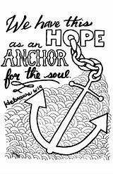 Hope Coloring Anchor Anchors Bible Redbubble Pages Soul Melissa Smith Adult sketch template