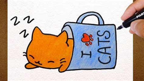 como desenhar gatinho kawaii dormindo 🐾 i love cats how