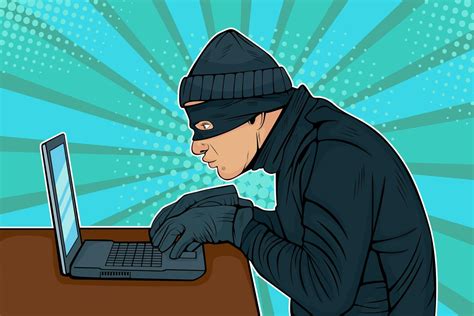 caucasian hacker thief hacking   computer telecharger vectoriel gratuit clipart