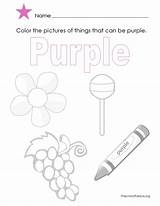 Purple Color Activities Toddler Coloring Sheets Toddlers Crafts Educational Choose Board Visit Projects sketch template