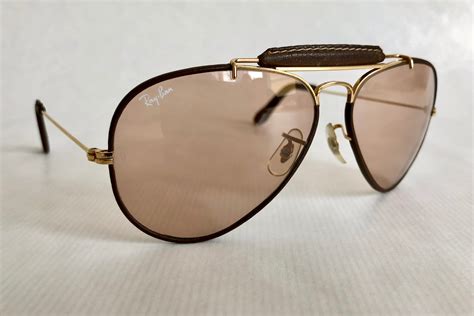 ray ban outdoorsman leathers ambermatic  bausch lomb vintage sunglasses   stock