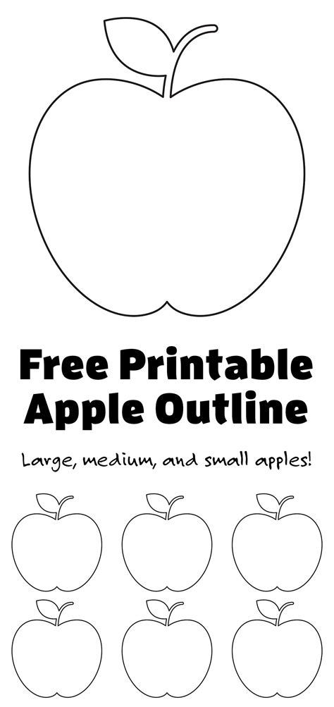 apple template large medium  small apple outlines  crafting