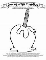 Apple Coloring Pages Candy Clipart Halloween Caramel Bing Apples Cliparts Library Tuesday sketch template