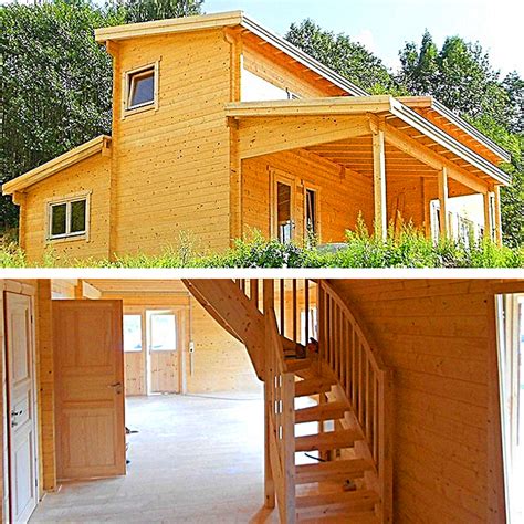 diy tiny house log cabin kits  takes  days  build thesuperboo