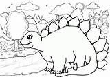 Dinosaur Stegosaurus Roaming sketch template