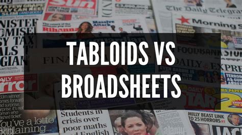 tabloids  broadsheet newspapers btec creative media unit