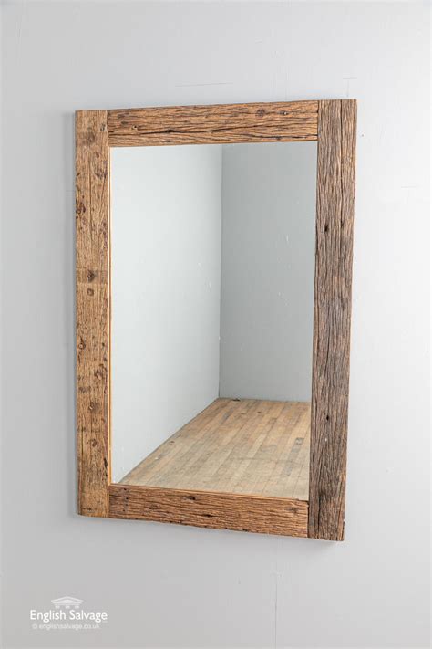 reclaimed sleeper wood wall mirror